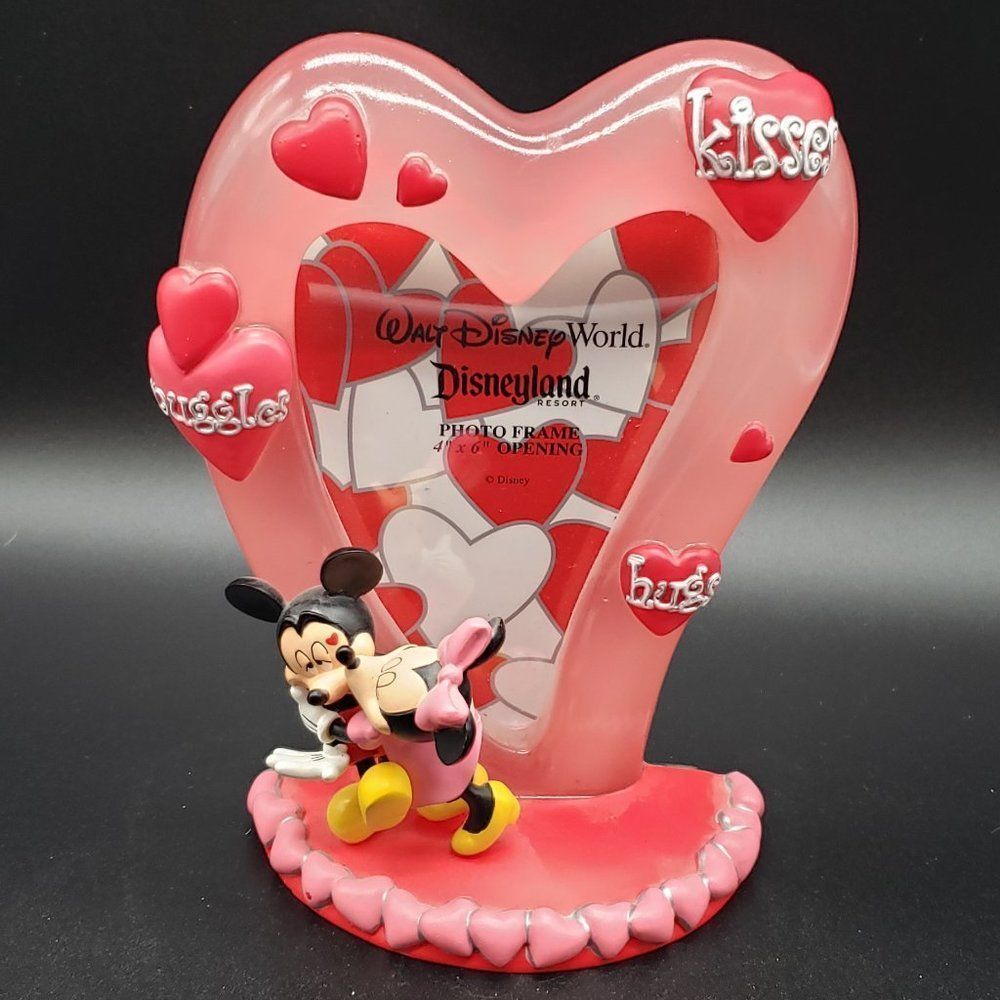 Disney's Mickey & Minnie Kisses Snuggles Hugs Heart 4" X 6" Photo Frame - Picture 6 of 7